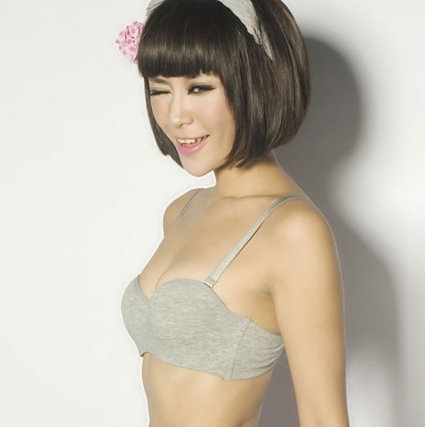 悦香轻肤柔感套装花灰1/2模杯上提聚拢<em>文胸</em>75