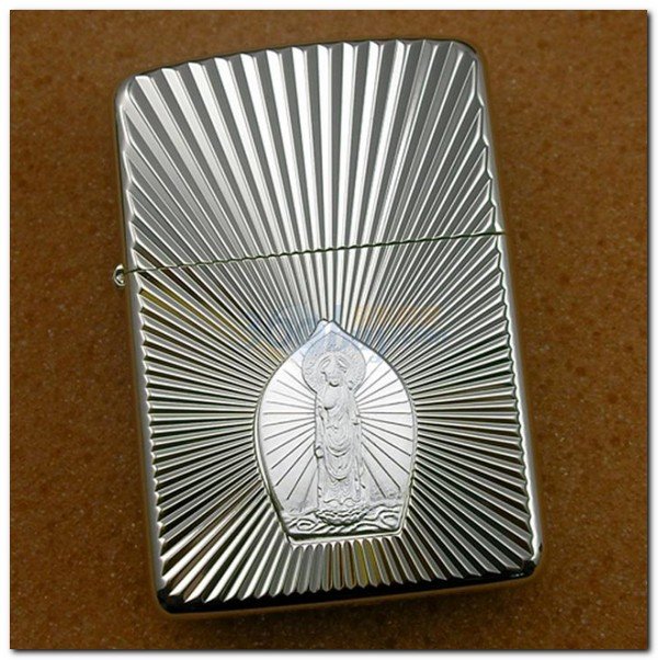 【芝宝打火机】ZIPPO打火机纯银贴章观世音菩萨JZ38130B图片