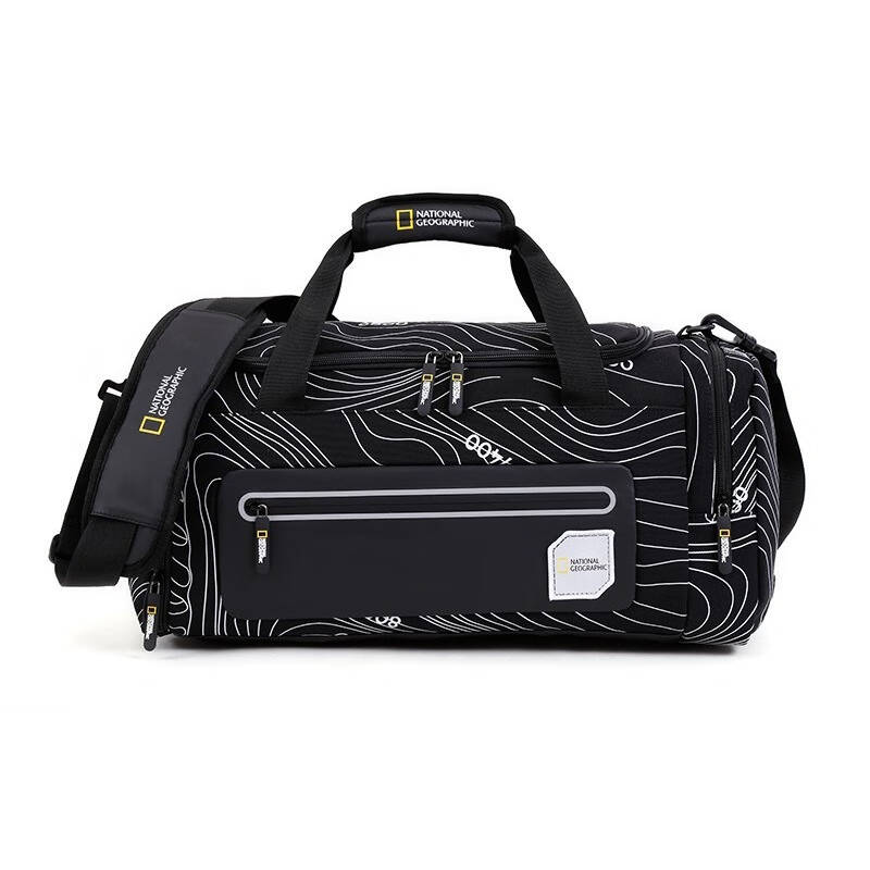 国家地理National Geographicl旅行包男手提大容量运动包健身包短途出差旅游行李包 黑色旅行包