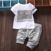 Летняя детская одежда для мальчиков Повседневная хлопка Lovely Short Sleeve Shirt + Pant Детская новорожденная детская одежда Детс летняя детская одежда для мальчиков повседневная хлопка lovely short sleeve shirt pant детская новорожденная детская одежда детс