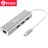 Би Диас (BIAZE) Type-C к USB HUB концентратор USB разветвитель-C порт Gigabit Ethernet коммутатор zh19 конвертер металлизированных Apple, ноутбук
