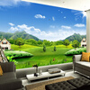 Пользовательские 3D-обои для фото Blue Sky White Clouds Деревенский дом Природа Пейзаж Фрески Нетканые текстуры из соломы Mural Обои 3D hd blue sky white clouds classic photo wallpaper гостиная ресторан современный простой интерьер декор 3d стерео настенные обои