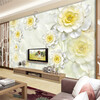 Пользовательские обои 3D Mural Modern White Flower Stereo Relief Fresco Living Room Hotel Backdrop Wall Decor Обои для стен 3 D европейский стиль роскошный интерьер декор обои настенные обои 3d stereo swan silk обои отель villa living room backdrop walls