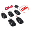 Ryanstar racing 5pcs Smoked Car Cab LED Roof Running Head Lights Fog Light with wire roof luggage rack with light bar