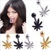 3PC Горячая нержавеющая сталь Лист языка Nail Черное золото Листовой язык Пирсинг для женщин девочек Мода Язык Пирсинг Ювелирные изделия