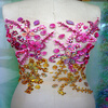 Ручные розовые / золотые кристаллы патчей шить на Rhinestones applique с камнями блестками бисер 31x27cm для платья