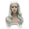 Iwona Synthetic Hair Lace Front Long Wavy Light Blue Wig iwona synthetic hair lace front should straight light blue wig