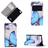 Blue Butterfly Design Кожа PU откидной крышки Кошелек для карты памяти Чехол для Wiko Fever карты памяти