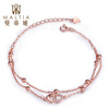 Maltia 925 серебряный красный канат пара браслет