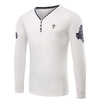 Men's slim cotton V collar long sleeve printed casual T-shirt top baby bza clothing children o neck royal blue long sleeve shirt kid clothes fashion all match casual comfortable full cotton