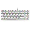 Rapo V500RGB Ice Edition 87 Key Symphony Backlit Game Механическая клавиатура с подсветкой Клавиатура Игровая клавиатура Компьютерная клавиатура Клавиатура для ноутбуков Белые красные оси rapo v500s backlight game механическая клавиатура с подсветкой клавиатура игровая клавиатура компьютерная клавиатура ноутбук клавиатура black green axis