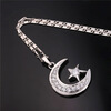 U7 Moon Star Pendant Necklace For Women Muslim Jewelry graceful solid color star moon pendant necklace for women