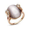Yoursfs @ Ювелирные изделия Opal 18K розовое золото покрыло кольцо подарок Опал Halo & белый кубический цирконий кольцо
