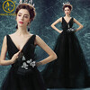 Sexy Evening Dresses Long Vintage Black Elegant Sleeveless Lace Satin Party Gown Prom Dress Women Backless Robe Evening Gowns bling beading white ivory lace appliques long sleeves flower girl dresses lovely kids wedding birthday party ball gowns