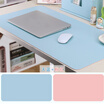 Ling Mei double-sided two-color mouse pad large office game table mat large desk desk pad desktop waterproof mouse pad 9045CM sky blue pink