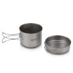 Juego De Utensilios De Cocina Para Acampar Para Exteriores Lixada Ultralight Titanium Set De 1100 Ml De Olla Y Sartén De 350 Ml Con Asas Plegables