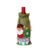 Christmas Santa Snowman Linen Wine Bottle Cover Bag Party Dinner Table Decor