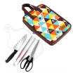 Juego De Utensilios De Cocina Al Aire Libre De 5 Piezas Barbacoa Acero Inoxidable Cuchillos Placas Picnic Bag Kit