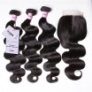 UNice Hair Icenu Remy Hair Series Human Hair Bundles With Closure 4PCS Brazilian Body Wave Hair Middle Part Lace Closure 8-30"