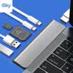 iSky Apple Converter Dual Type-C to HDMI2PD2USB30TFSD Card Reader for Apple MacBook Pro Aluminum Alloy Case Deep Space Gray