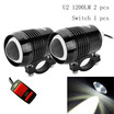 1pair Motorcycle led 40W 12V U2 Headlight Spotlight car fog lights 6500K super bright Offroad head lamp DRL motor auxiliary lamp