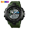 SKMEI Mens Waterproof Sport Army Alarm Date Analog Digital Black Wrist Watch UK