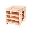 4 compartimentos organizador de archivos de escritorio Clasificador de madera Estante de almacenamiento de soporte de documentos para Office School