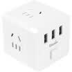 Etman ETM-MF-01043USBDW 3USB Multi-function Charging Conversion Plug One Turn Four Home Rubiks Cube Socket Power Converter