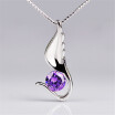 White Purple Cubic Zirconia Pendant Necklaces For Women Classic Fashion Jewelry Accessories Anniversary Gift W-A30