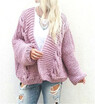 Pure color casual comfortable knitted coat lady