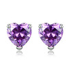 Heart Cubic Zirconia Stud Earrings For Women Fashion Party Jewelry Accessories Classic Anniversary Gift W2