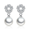 Women Drop Earrings Cubic Zirconia Imitation Pearl Eardrop Party Lady Fashion Jewelry Gift WHK134