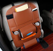 Car Seat Back Hanging Organizer Bag Universal Auto Multi-pocket PU Leather Pad Cups Storage Holder Bag Foldable Shelf