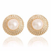 Hot Lovely Wedding golden Big Imitation Pearl Ear Cuff Jewelry Clip On Earring for Women Girls Bridal Cartilage Non Pierced