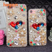 Caso De La Contraportada De Bling Flower Pearl Rhinestone Crystal Diamond Soft Para Huawei Honor 10