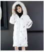 Womens long warm hooded jacket in the new 2018 winter fashion embroidered thick-down jacket