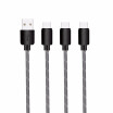 Cable USB Tipo-C De Kiirie 3pcs 2 X 1M 1 X 2M Cable De Carga Rápida De Cable Trenzado De Nylon Para Dispositivos USB Tipo C