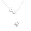 Infinity Lotus Lariat Necklace Bridesmaid Gifts Flower Wedding Bridal Jewelry Engagement Necklace