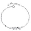 Leaf Friendship Charm Bracelets Jewelry For Women Clear Cubic Zirconia Wedding Ladies Gifts Classic Simple WHK10