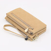 NovelTeez Wallet female long frosted PU double zipper ladies wallet large capacity mobile phone bag