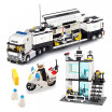 City Police Command Truck 511pcs Bloque De Tapón De Plástico Compatible Con Helicóptero Para Niños Lego