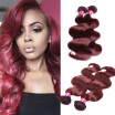 Peruvian Body Wave Hair Bundles Burgundy 99J Red Human Hair Weave Extensions 3 Bundles Non Remy Hair Weaving Pure Colored
