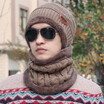 Fashion Women Men Camping Hat Winter Beanie Baggy Warm Wool Fleece Ski Cap Neckerchief Scarves