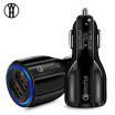 WH QC Quick Charge 30 Dual Car Charger Adapter Auto Mobile Phone Charger for Xiaomi Samsung iPhone X 8 7 4 5 6 Fast Phone Charg