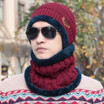 Fashion Women Men Camping Hat Winter Beanie Baggy Warm Wool Fleece Ski Cap Neckerchief Scarves