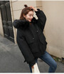 2018 new cotton-padded jacket Korean winter womens anti-season short style thick cotton-padded jacket loose large fur collar