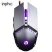 INPHIC PW2h wired mouse gaming mouse mute mouse home office metal mechanical wind USB eating chicken mouse macro definition metal gray self-operated