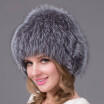 2018 hot sale natural silver fox fur female winter hat knit hat female fox fur hat bomber hat female outdoor warm ear winter disco