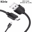 Cable Kiirie USB Tipo C Paquete De 20 1 M  33 Pies USB Tipo A A Tipo C Cable De Carga De Datos Para Dispositivos USB Tipo C