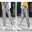 New autumnwinter 2018 womens side stripe casual sport trousers with elastic waist&thick trousers